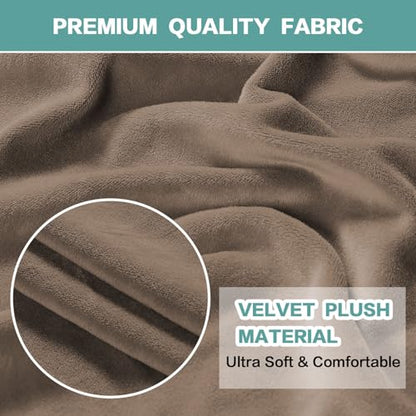 Turquoize Stretch Velvet Chair Cover Sofa Covers for Living Room Armchair Cover Chair Slip Covers with Arms Armchair Slipcover with Elastic Bottom Crafted from Soft Velvet Fabric (Chair, Coco Mocha) - color: Coco Mocha, size: Armchair