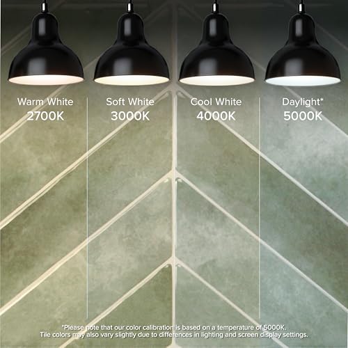 SMART TILES Peel and Stick Backsplash - 5 Sheets of 11.43" x 9" - 3D Adhesive Peel and Stick Tile Backsplash for Kitchen, Bathroom, Wall Tile - color: Solna Green