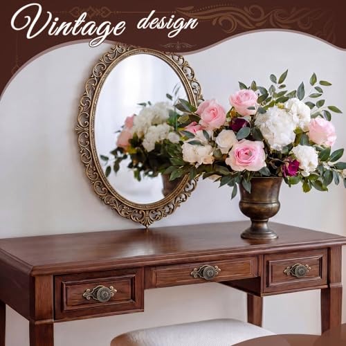 10 Pcs Antique Brass Cabinet Knobs Vintage Retro Drawer Knobs with Backplate Flower Shape Metal Dresser Pull Handles for Kitchen Cupboard Wardrobe Cabinet (Daisy) - style: Daisy
