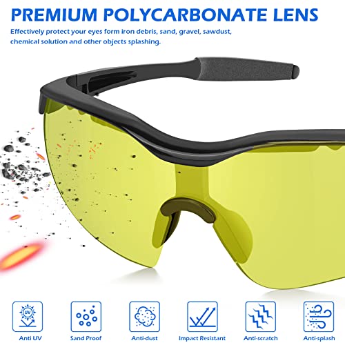 OXG 12 Pack Safety Glasses, ANSI Z87.1 Protective Eyewear for Men Women - color: 12p Yellow