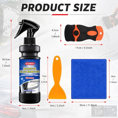 2 Pack Adhesive Remover Spray, Sticky Residue & Glue Remover for Cars, Removes Sticker, Label, Tape & Decal Adhesive, Safe on Glass, Plastic, Metal & Painted Surfaces, 2 x 150ml - color: 5 Fl Oz(Pack of 2)