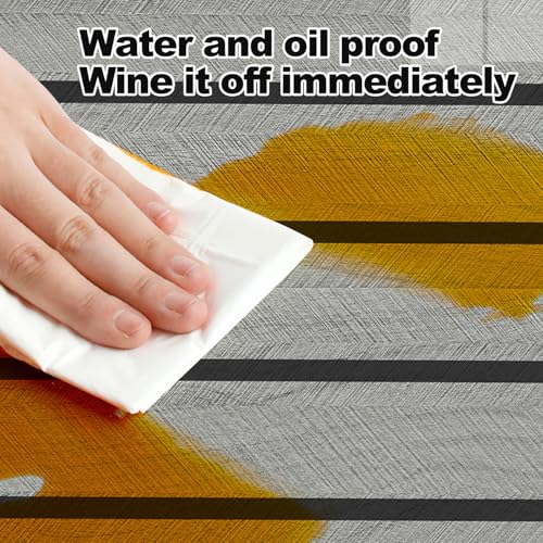 10pcs Wood Grain Grille Peel and Stick Waterproof Wall Panels,Heat-Resistant Backsplash Tile, 23.6"x11.8" PVC Foam Wall Sticker for Kitchen,Living Rooms, Bedrooms TV Walls(Not Real Tile,Grey)