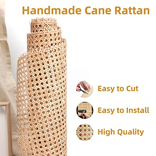 14" Width Cane Webbing Rattan Webbing Roll 3.3Ft Natural Rattan Caning Material for Cabinet,Chair,Furnitur,with 3/19" Groove Chair Caning - size: 14"Wx40"L(3.3ft)
