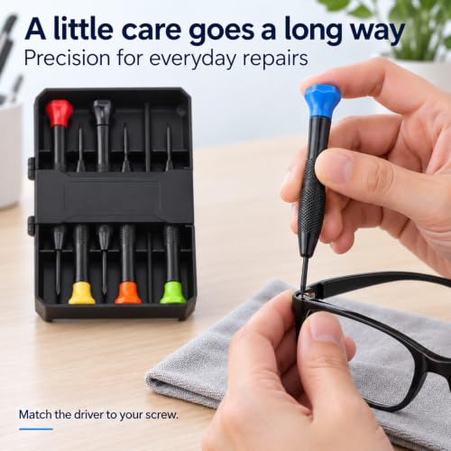 6 PCS Precision Screwdriver Set Magnetic Electronics Repair Tool Kit - color: Black, size: 6PCS