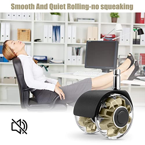 Omyoffice 2" Office Chair Wheels Set of 5, Gold Heavy Duty Chair Caster - color: Gold