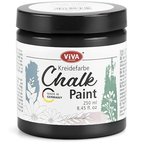 Viva Decor Chalk Paint (Carbon Black) 8.45oz - Featuring a Chalky & Matte Finish, this paint is perfect for crafting Shabby Chic & Vintage looks on wood furniture and decor pieces - color: Carbon Black