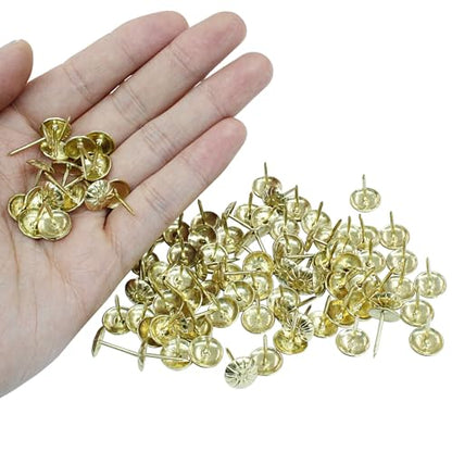 Antique Upholstery Tacks, Gold, 100 Pack, 7/16 Inch - color: Gold