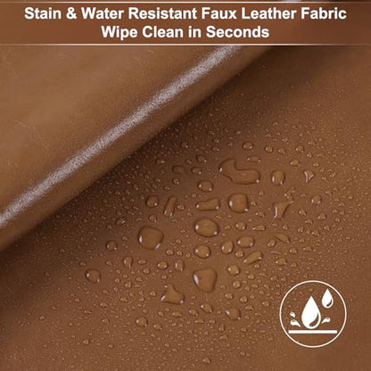 54" Marine Vinyl Upholstery Faux Leather Fabric by The Yard Waterproof - color: Brown, size: 12 Yards 54"x432"