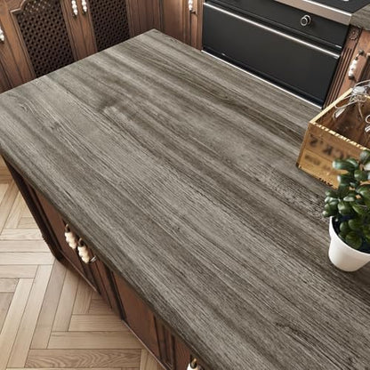WESTICK Grayish Brown Wood Contact Paper Peel and Stick Wallpaper Wood Vinyl Wrap Waterproof Thick Wooden Grain Contact Paper for Countertops Desk Dresser Kithcen Cabinets Shelf Liner 15.8" x 393" - color: 1.brown, size: 15.8" x 394"