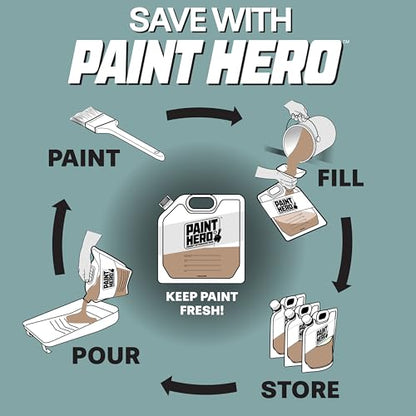 Paint Hero 8 Pack Paint Storage Bags - Airtight Refillable 1 Quart Pouches with Funnel