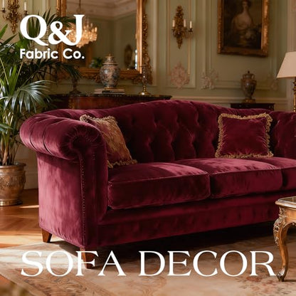 Burgundy 2‑Way Stretch Velvet Fabric 1 Yard 60 Inch Wide - color: Burgundy, size: 1 Yard