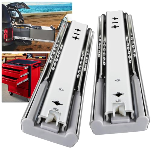 YENUO Heavy Duty Drawer Slides with Lock 12 14 16 18 20 22 24 26 28 30 32 34 36 38 40 44 48 52 56 60 Inch Full Extension (Load:250 lb (Soft Close) -W:53mm, 16 Inch) - size: 16 Inch, style: Load:250 lb (Soft Close) -W:53mm