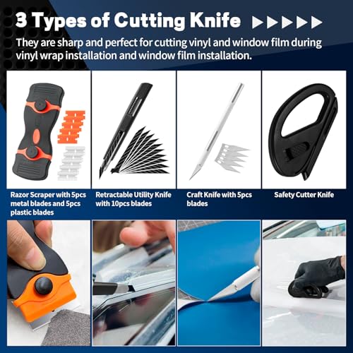 Arayker Car Window Tint Installation Tools Kit Window Film Tinting Kit - size: CWT21