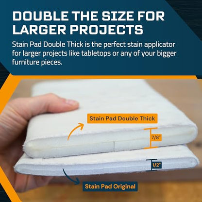 MāKRS Stain Pad Double Thick, Wood Finish Applicators, 2-Pack - size: 2 Pads, style: Double Thick