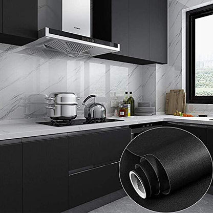 practicalWs 15.7" x393.7" Black Wallpaper Self Adhesive and Removable - color: Black, size: 15.7" x 393.7"