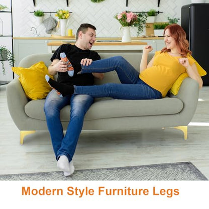 12 Pieces Metal Furniture Legs Modern Style Triangle Dresser Legs Sofa Feet DIY Replacement Legs for Chairs Table Cabinet Cupboard Sofa Couch Ottoman (Gold, 4 Inch) - color: Gold
