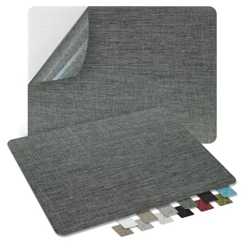 2Pcs Self-Adhesive Linen Fabric Patches, Quick Repair for Sofas, Tents, Car Seats/8" x 11", Dark Grey - color: Dark Grey