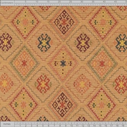 Kilim Pattern Upholstery Fabric Kilim Bohemian Boho Tapestry Tribal Southwestern Turkish Moroccan Mexican Ethnic Fabric by The Yard Meter (2 Yards (55" x 72")) - size: 2 Yards (55" x 72")