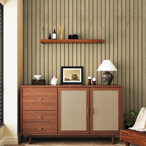 Wallercity Gray/Yellow Striped Peel and Stick Wallpaper for Walls Boho Geometric Stripe Wallpaper for Countertops Tables Self Adhesive Neutral Stripe Contact Paper for Shelf Liner Bedroom 15.8x78.7 IN - color: Gray/Yellow, size: 15.8" x 78.7"