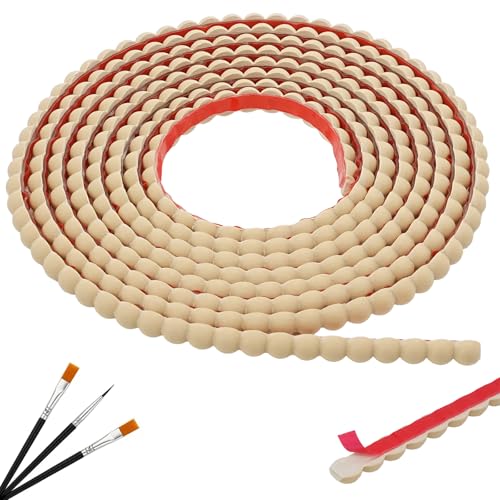 20ft Decorative Bead Pearl Peel and Stick Wall Molding Trim, Wood - color: Wood, size: 0.39'' -20FT