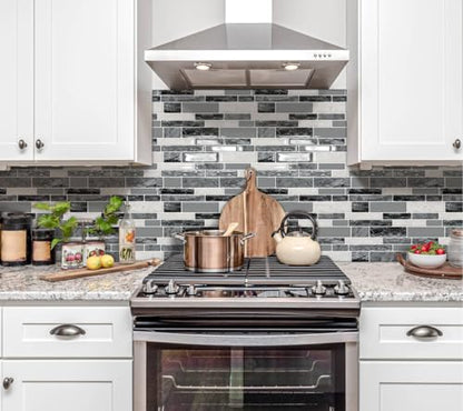 DEWOO Peel and Stick Backsplash 3D Self Adhesive Wall Tile Marlbe 10 Sheet - color: Marble Black