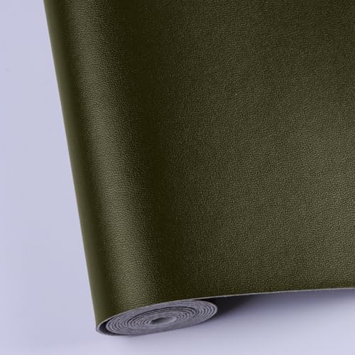 Vinyl Faux Leather Upholstery Fabric,Soft Smooth Surface,Marine Vinyl Faux Leather Sheets,Replacement Renovate for Upholstery Muscle Car,Furniture,Sofa. (Dark Green-1Y, 1 Yard) - color: Dark Green-1y