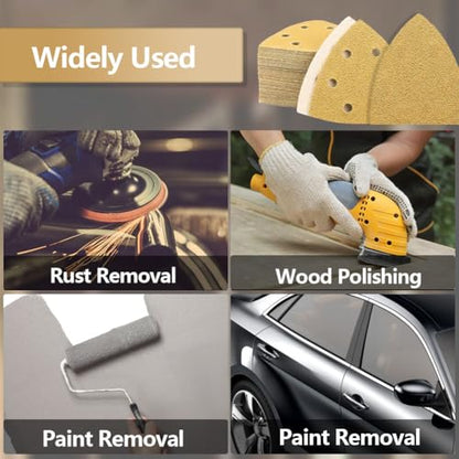 186PCS Oscillating Tool Sandpaper Kit MultiTool Detail Sander pads Include Triangle & Finger Sandpapers fit DeWalt Tools etc Sanding Door Frame Old Furniture Wide range of grits for different projects - style: 186pcsMixed set 93mmTriangle & Finger