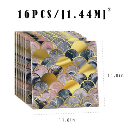 Peel and Stick Kitchen Backsplash Tiles 16PCS – Waterproof Self Adhesive Wall Stickers, Easy DIY Stick On, Heat Resistant Decorative Wall Covering (Modern Art Deco Scallop Marble Style) - color: Modern Art Deco Scallop Marble Style