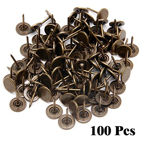 Piutouyar Bronze Flat Head Upholstery Tacks, 100 Pcs, 11mm x 17mm - size: style4