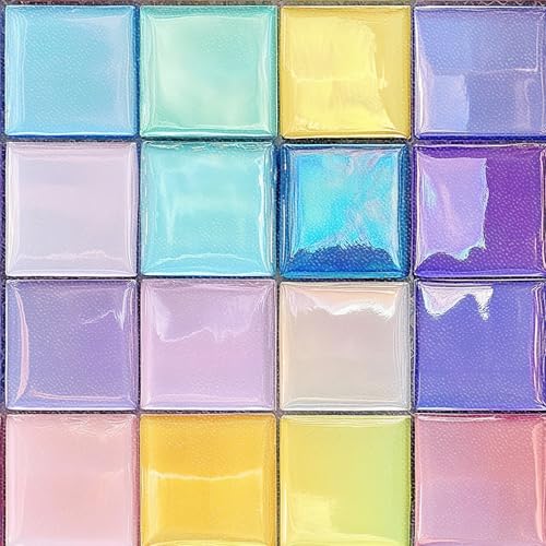 HOMETITUTE Pastel Candy Macaron Glass Floor 12in Vinyl Tile - color: Pastel Multicolor