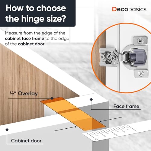 Decobasics 4 Pack Soft Close Cabinet Hinges – 3/4" Overlay for Kitchen Cabinet Doors, Face Frame Concealed Hidden Hinges – Stainless Steel, Self-Closing with 3-Way Adjustment & Slow Close Damper - size: 3/4 Inch