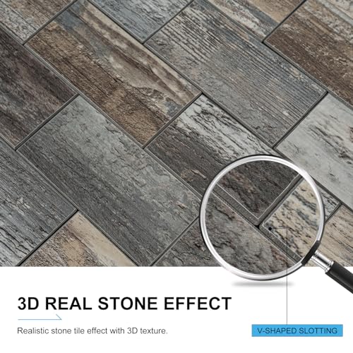 20-Sheet Rustic Wood Peel and Stick Subway Tile for RV Vanity - color: Old Wood Wood Grain