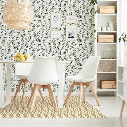 Livebor Leaf Wallpaper Peel and Stick Green Contact Paper17.7” x 393.7” - color: B-Green, size: 17.7" x 393.7"