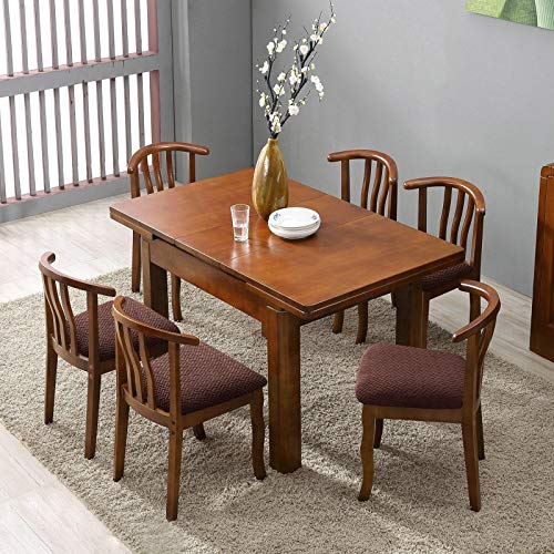 Genina Seat Covers for Dining Room Washable Chair Seat Slipcovers Set of 6 - color: Chocolate, size: 16-20in Not waterproof