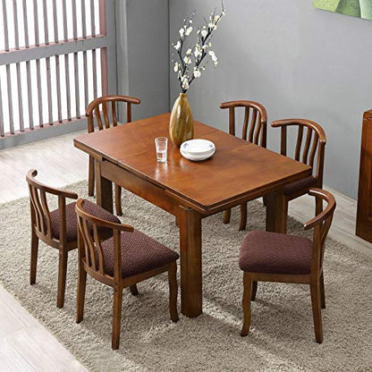 Genina Seat Covers for Dining Room Washable Chair Seat Slipcovers Set of 6 - color: Chocolate, size: 16-20in Not waterproof