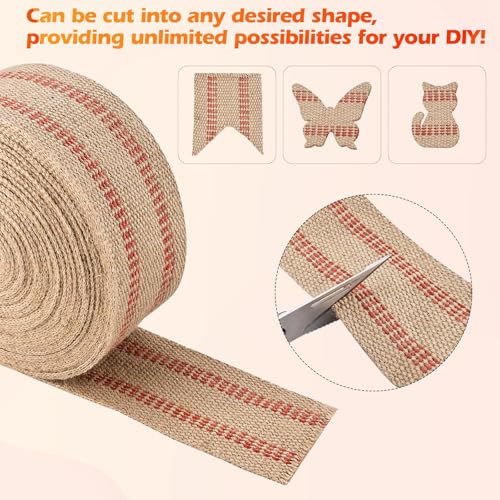 YaeCCC Jute Webbing,Upholstery Webbing for Chair,3.5"x10Yd Upholstery Strap - color: red, size: 3.5" x 10 Yd