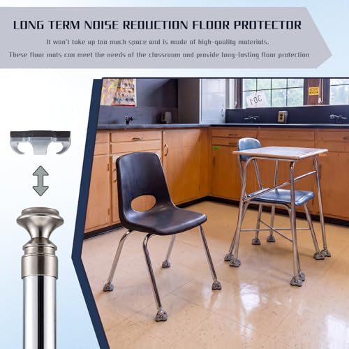 SiliFine 24 Pcs Feet Chair Glides Noise Cancelling Long Lasting Floor Protection Chair Leg Protectors Easy to Apply Teacher Classroom Supplies for Covers Prevent Floor Scuffs and Scratches