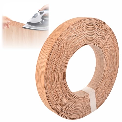 Red Oak Edge Banding,3/4 Inch x 50ft Roll Pre-Glued Iron On Wood Veneer Edging Banding Tape with Hot Melt Adhesive Flexible Edge Band for DIY & Professional Projects - color: Red Oak Wood, size: 3/4 Inch x 50 ft