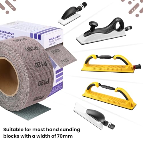 2-3/4" 220 Grit Ceramic Mesh Sandpaper Roll for Sanding Block - style: 2-3/4inch 220Grit