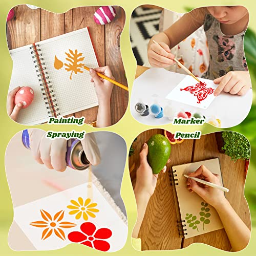 Fainne 100 Pcs 2 Inch Small Stencils for Painting, Flower, Plants