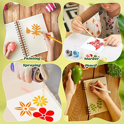 Fainne 100 Pcs 2 Inch Small Stencils for Painting, Flower, Plants