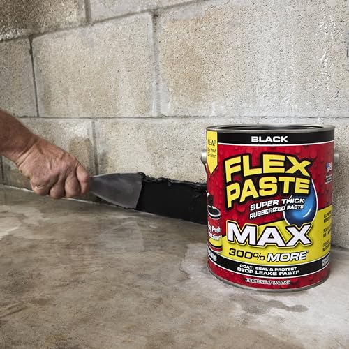 Flex Paste Rubberized Waterproof Sealant Paste, Black, MAX, 1-Pack - color: Black, size: MAX