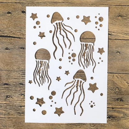 TIAMECH A4 Reusable Jellyfish Star Stencil for Painting - color: Jellyfish Star