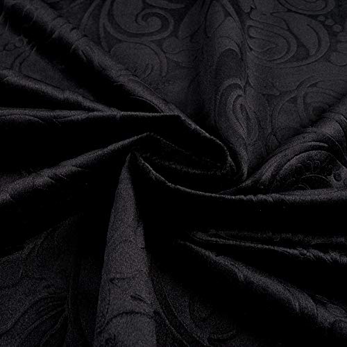 Embossed/Brocade Velvet Scroll by Unique Quality Fabrics - Fabric for upholstering Furniture, Pillows, tablecloths, Crafts, Sewing, Draping (Cut by The Yard, Black) - color: Black