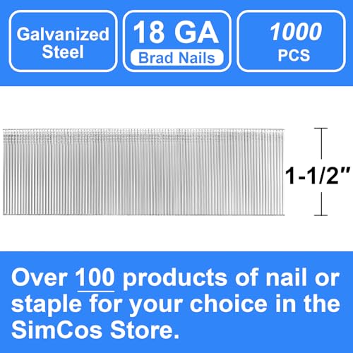 18 Gauge Brad Nails 1-1/2 Inch,1000-Pack - size: 1-1/2" -- 1000 PCS