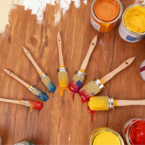 uxcell Wax Paint Brushes 2.2x1.7 Chalk Stencil Brush Oval PET Fiber Wood - size: 2.2 x 1.7 Inch