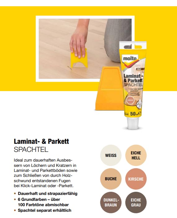 Molto 50ml Dark Brown Laminate & Parquet Putty - for Repairing Holes and Scratches in Laminate and parquet Floors - style: Dark brown