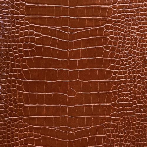 12" x 53" Glossy Embossed Crocodile Texture Faux Leather Roll Synthetic Leather Crafts Fabric for Wallets Keychains Handbags Making Sewing Crafts Material (Chocolate) - color: Chocolate