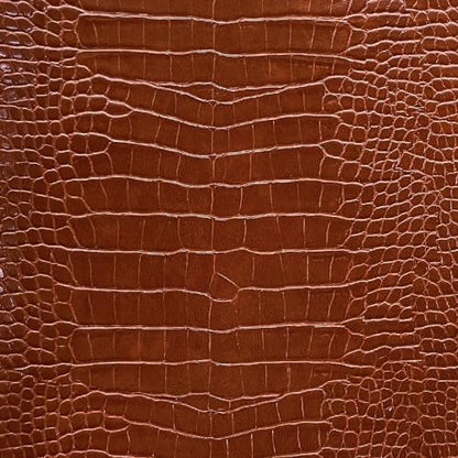 12" x 53" Glossy Embossed Crocodile Texture Faux Leather Roll Synthetic Leather Crafts Fabric for Wallets Keychains Handbags Making Sewing Crafts Material (Chocolate) - color: Chocolate