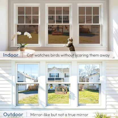 rabbitgoo Window Privacy Film One Way, 17.5" x 78.7", Brown Silver - color: Brown-silver, size: 17.5" x 78.7"